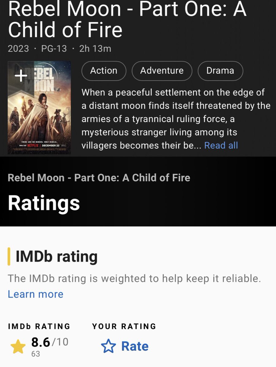 Rebel Moon - Part One: A Child of Fire (2023) - IMDb