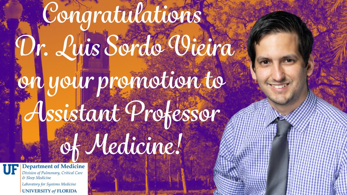 Please join us in congratulating Dr. Luis Sordo Vieira on his promotion to Assistant Professor of Medicine! Luis joined the UF Laboratory for Systems Medicine in its inception in 2020 and has been a valuable asset to the team. Congratulations Luis! #UFLSM