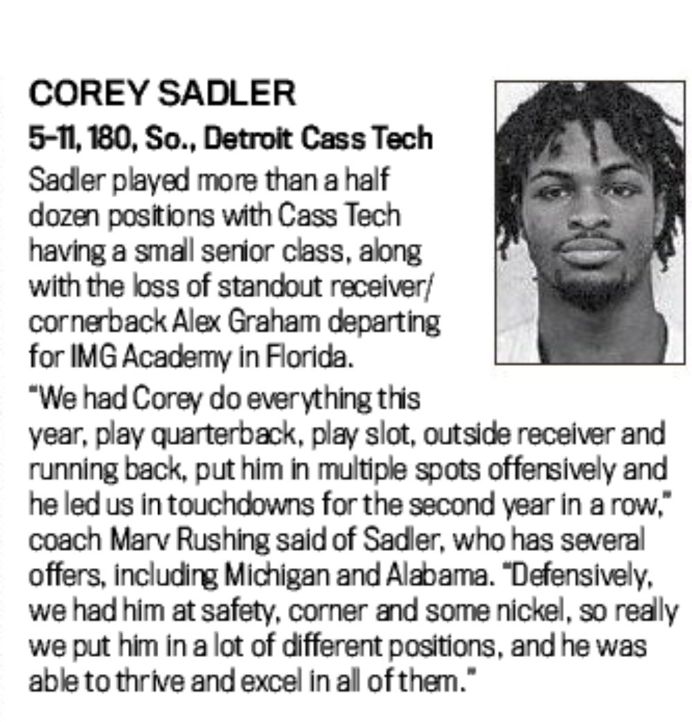 Cass Tech Football 2024 Division 1 State Champions (@detroit_ctfb) on Twitter photo <a href="/detnews_sports/">Detroit News Sports</a> 2023 All State Dream Team
<a href="/NoahBishop24/">Noah Bishop</a> and <a href="/cos_jr1/">Corey Orlando Sadler jr</a>
Congratulations fellas and well deserved!!! #CTFB <a href="/detnews_sports/">Detroit News Sports</a> 2023 All State Dream Team
<a href="/NoahBishop24/">Noah Bishop</a> and <a href="/cos_jr1/">Corey Orlando Sadler jr</a>
Congratulations fellas and well deserved!!! #CTFB