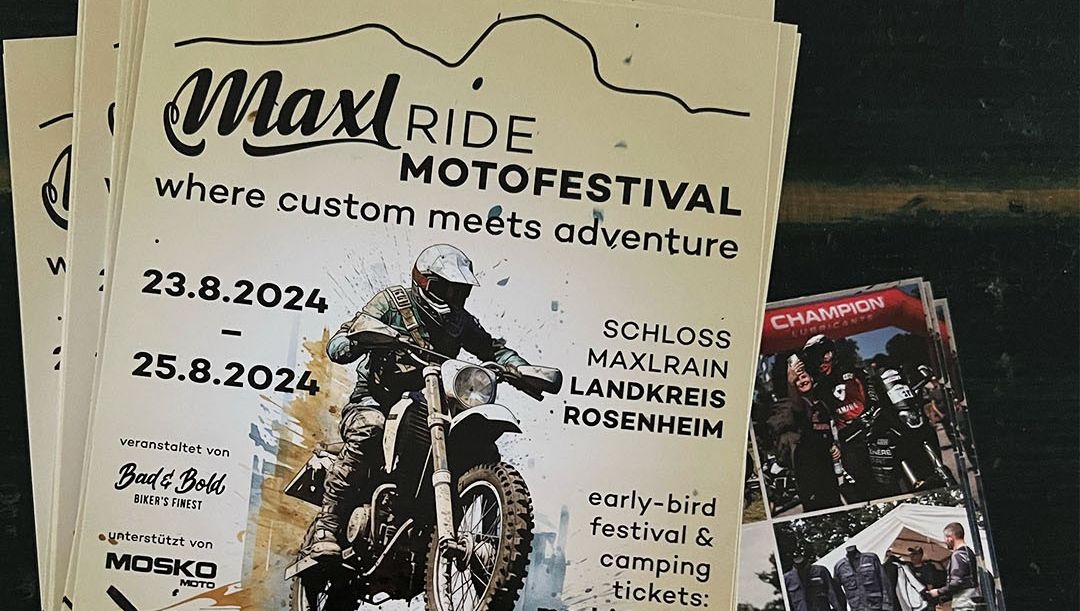 BadandBold's tweet image. Unser erster Flyer für das MaxlRIDE MOTOFESTIVAL 2024 ist produziert, den wir jetzt gleich in der Schloßbrauerei Maxlrain auslegen werden. Wer welche auch in seinem Geschäft verteilen will, kann sich gerne melden. Wir freuen uns über jeden Support!