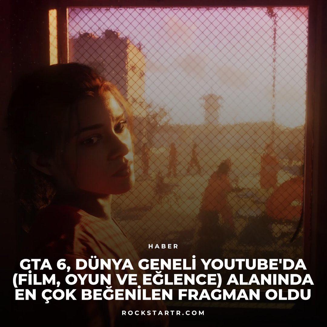 GTA 6, dünya geneli YouTube'da (Film, Oyun ve Eğlence) alanında en çok beğenilen fragman oldu.

#GTA6 #GTAVI #YouTube