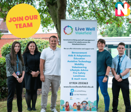 Come work at <a href="/LiveWellWakey/">Live Well Wakefield</a>

Exciting new project starting in January, working to reduce health inequalities across Wakefield district.

2 roles available!
Project Lead: tinyurl.com/32x4rb7t
Social Prescriber: tinyurl.com/y93hsawz

Closing: 19th December, 5pm