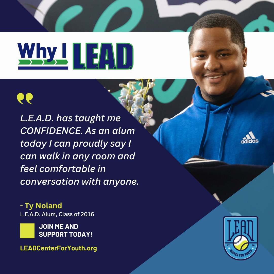 Ty is a LEAD alum, a college graduate, a father, and a mentor! We have been blessed to see him grow over the years, and happy that he chooses to give back and support LEAD Center For Youth. We hope you will too: bit.ly/GivetoLEAD #LEADCenterForYouth #WHYILEAD #ATL