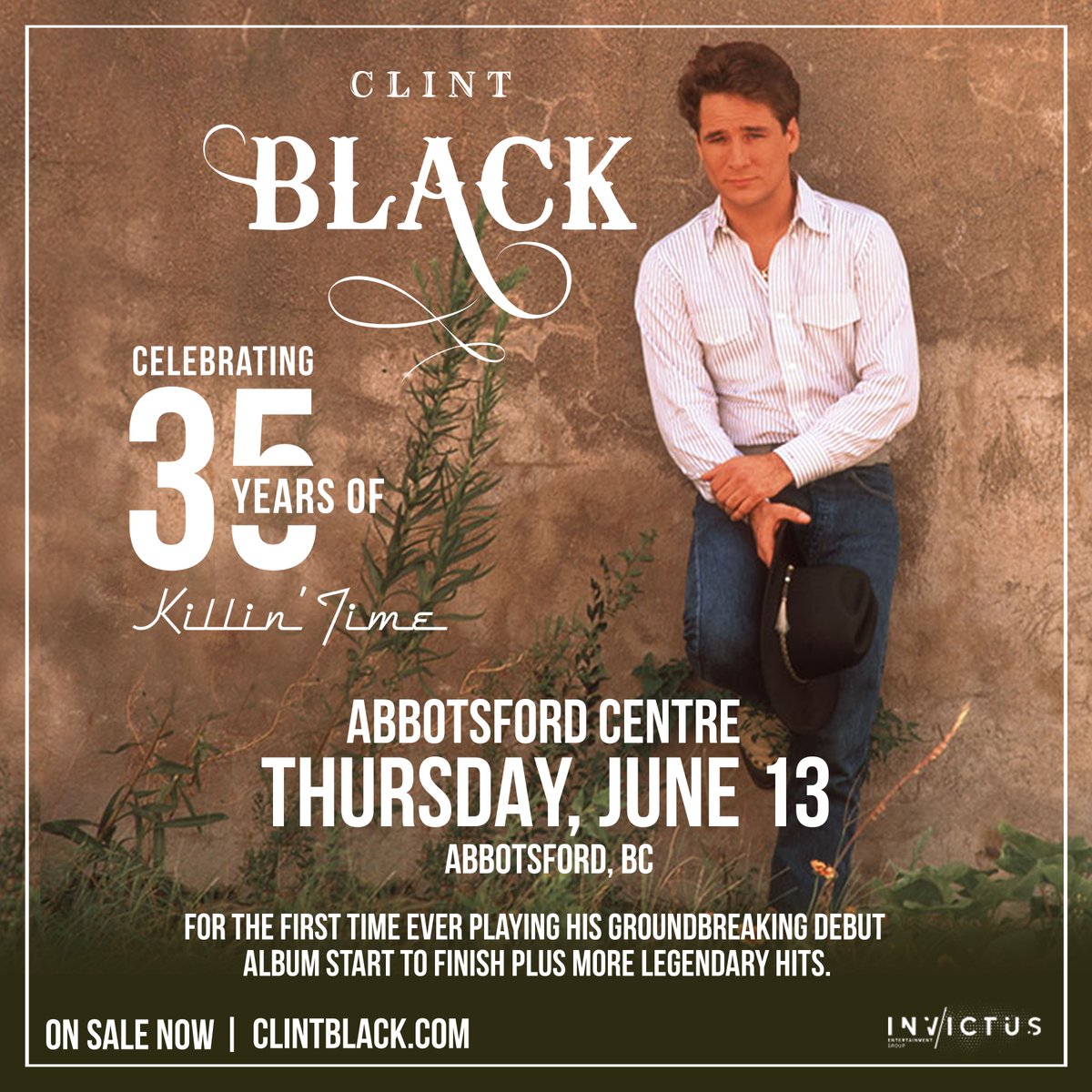 TICKETS ARE ON SALE NOW for Clint Black at @AbbyCentre on June 13th! Get your tickets here: tinyurl.com/33pjwtsv
