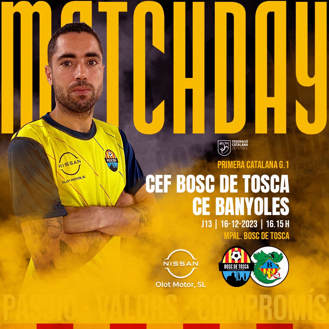 📢 [DIA DE PARTIT]

🆚 <a href="/CEBanyoles/">CEBanyoles</a> 
⏰ 16.15 h
📍 Mpal. Bosc de Tosca

💳 SOCIS: Gratis
▶️ ENTRADA GENERAL: 5 euros

#BdtBanyoles #1Cat1