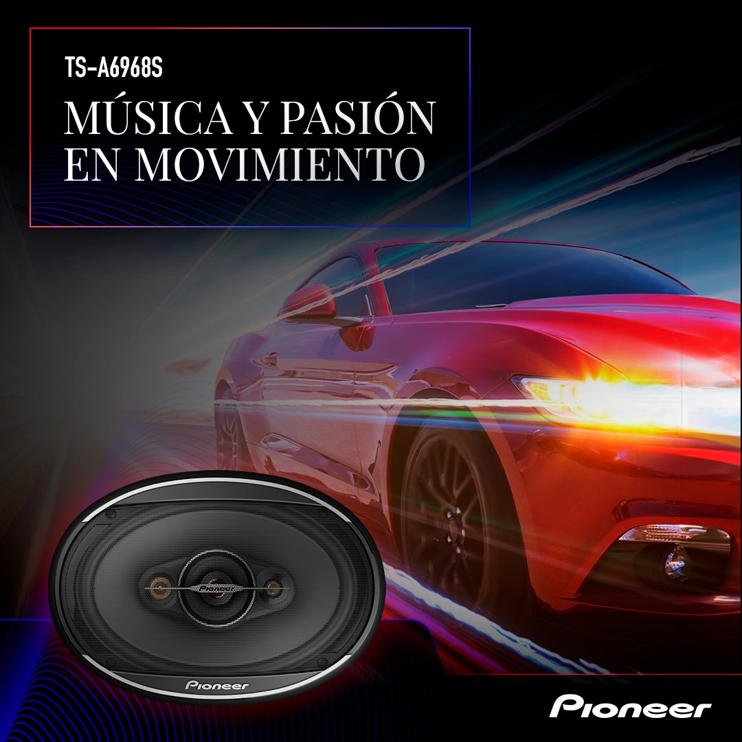 🔊🎶 Eleva tu experiencia auditiva con las bocinas TS-A6968S Serie A de Pioneer. Diseñadas para los verdaderos conocedores del sonido, estas bocinas de 4 vías combinan un alto rendimiento con una estética elegante.