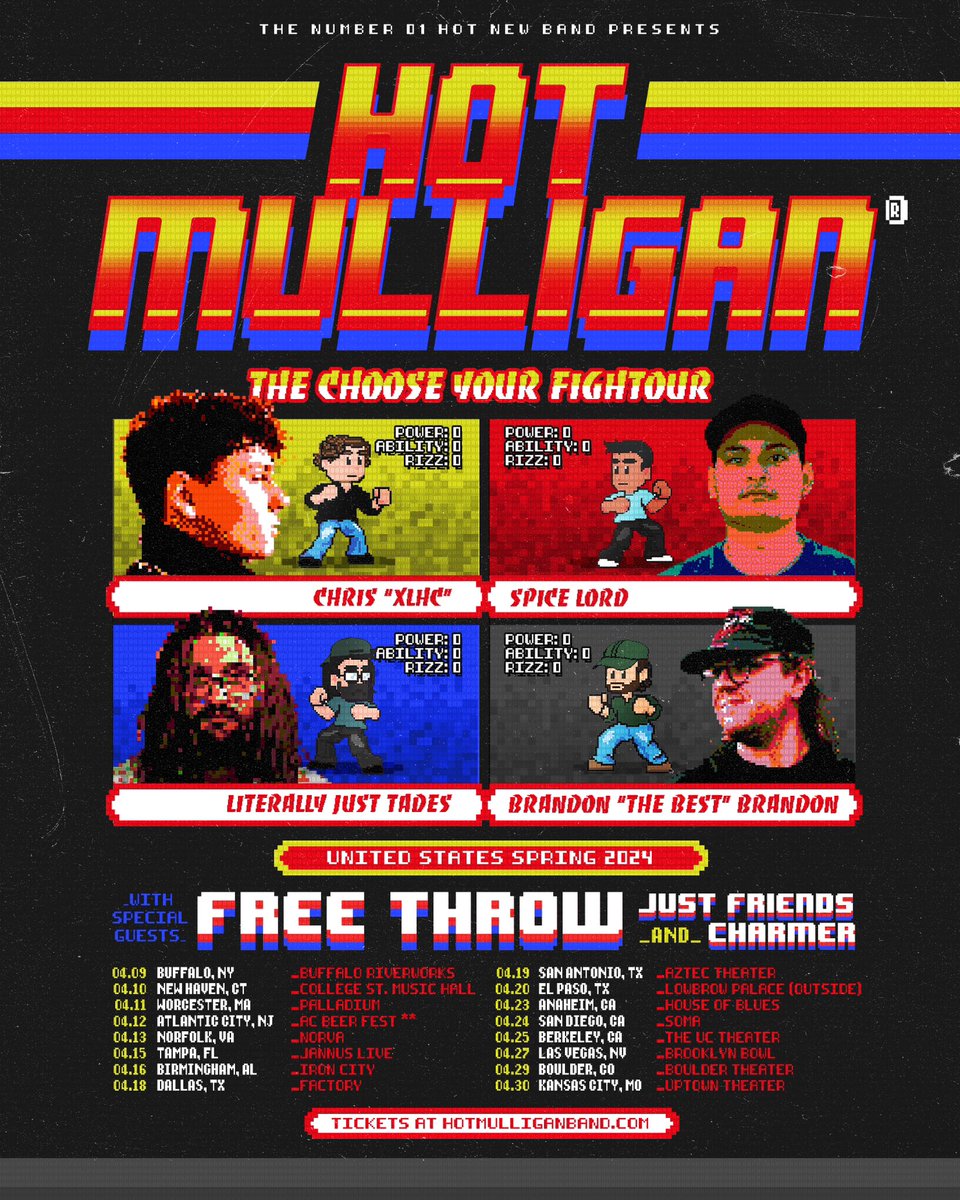 CHOOSE YOUR FIGHTOUR w/ @FreeThrowEmo @JFCREWBABY and @charmer_mi On sale now