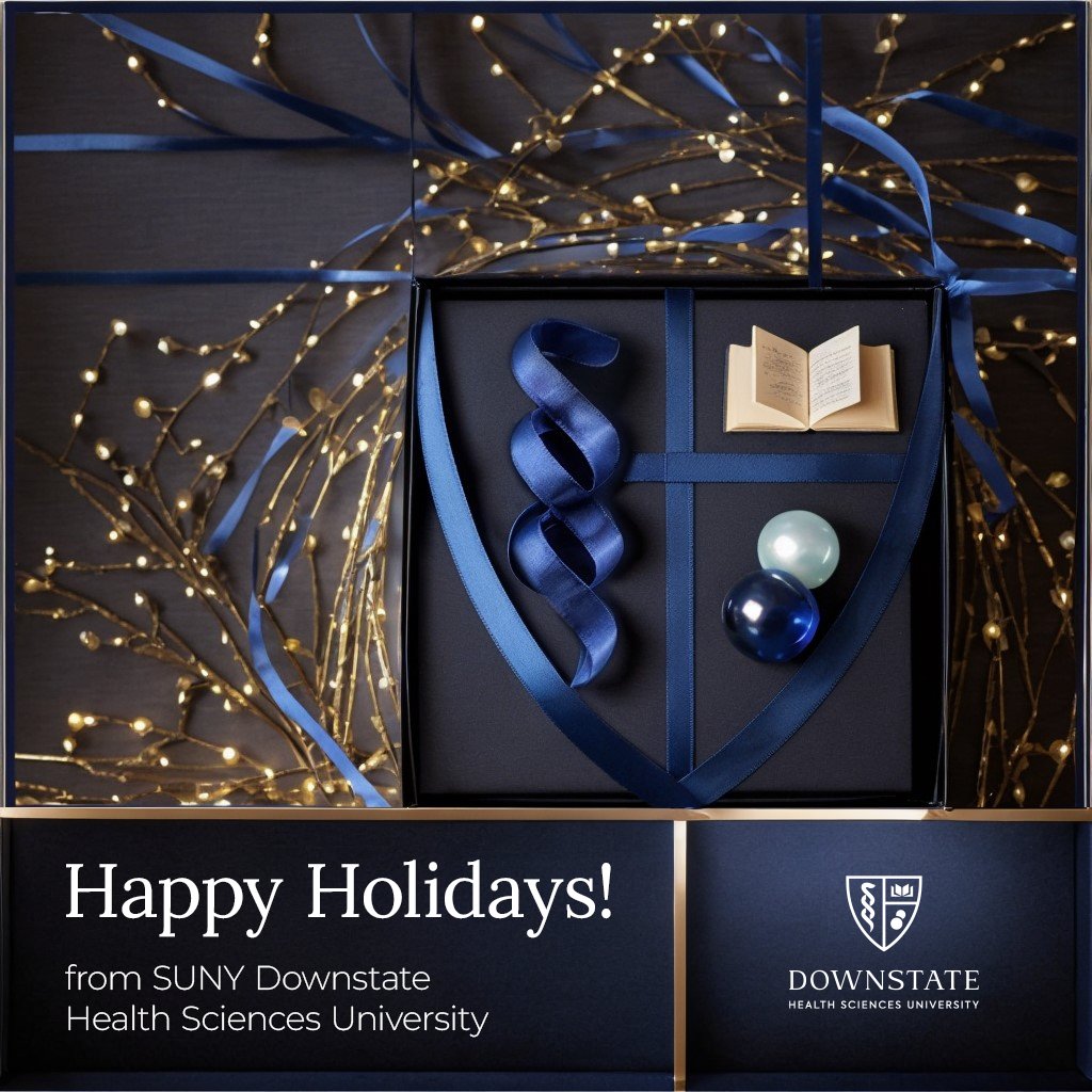 Celebrating the spirit of the season at SUNY Downstate Health Sciences University! Wishing everyone a holiday filled with peace and happiness. 🌟 #HappyHolidays #SUNYDownstate
