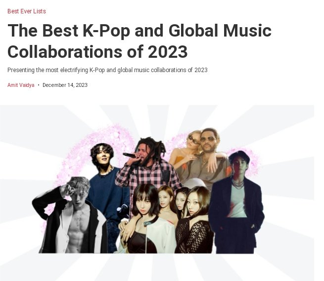 Rolling Stone India (@RollingStoneIN) mentions “on the street (with #JCole)” by #jhope
in “Best K-Pop & Global Music Collaborations of 2023”.

'...the track gave the artist cred, and let’s be honest, J. Cole doesn’t just feature on anybody’s single. The two sound great together,…