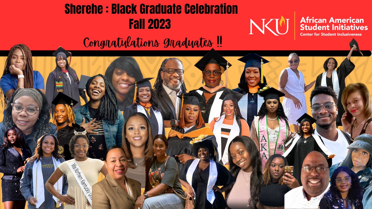 It’s time for our annual Fall Sherehe: NKU Black Graduate Celebration! Stay tuned as we will post our graduates throughout today! We hope you can join us for the ceremony! If you are interested, you can still RSVP by visiting linktr.ee/nku_aasi (livestream2)

#NKUSherehe23