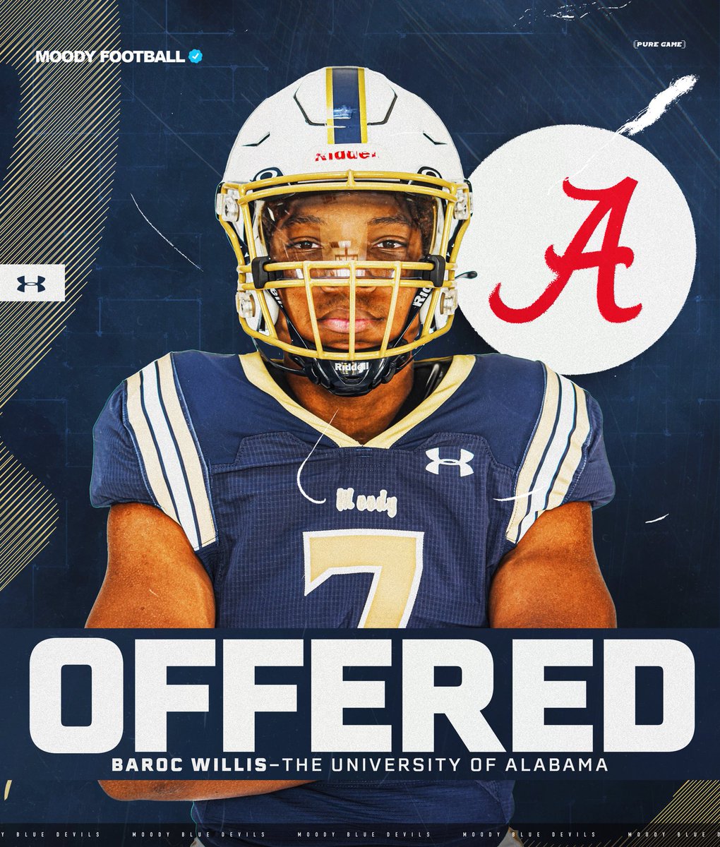 Congrats to <a href="/roc_willis/">⭐️ Ba’Roc Willis</a> on his offer from <a href="/AlabamaFTBL/">Alabama Football</a> 

#411Boys | #MoodyFootball