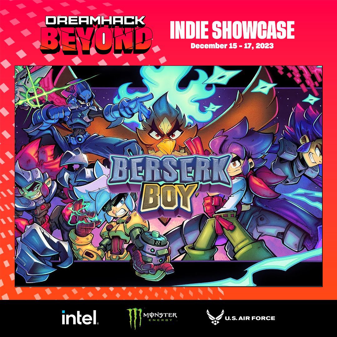Don’t forget to check out ⚡️BERSERK BOY ⚡️in DreamHack Beyond! 

check out the game on Steam - I’m also running through a stage or 2 with some EX mission footage 😎