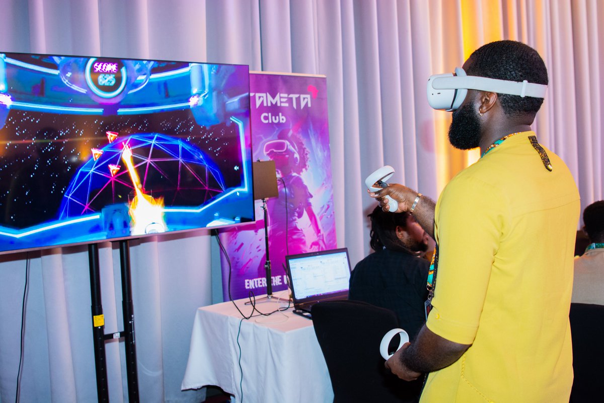 MetametaClub's tweet photo. Scenes from yesterday's Tech Connect Africa event where we shared the vision of Metameta Club and showcased the potential of VR, XR, and Metaverse technologies in the continent @TechConAfrica 

#TechmeetsCluture https://t.co/wpNOxXgVTp