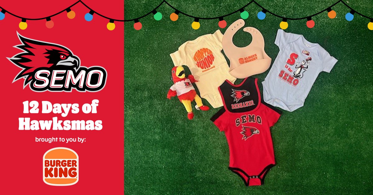 SEMORedhawks's tweet image. On the ninth day of 'Hawksmas...

RETWEET for a chance to win this SEMO Infant Pack including two SEMO onesies, a stuffed Rowdy, and a @BurgerKing onesie and bib! Entries accepted through Dec. 25.

*All the onesies are 6 months