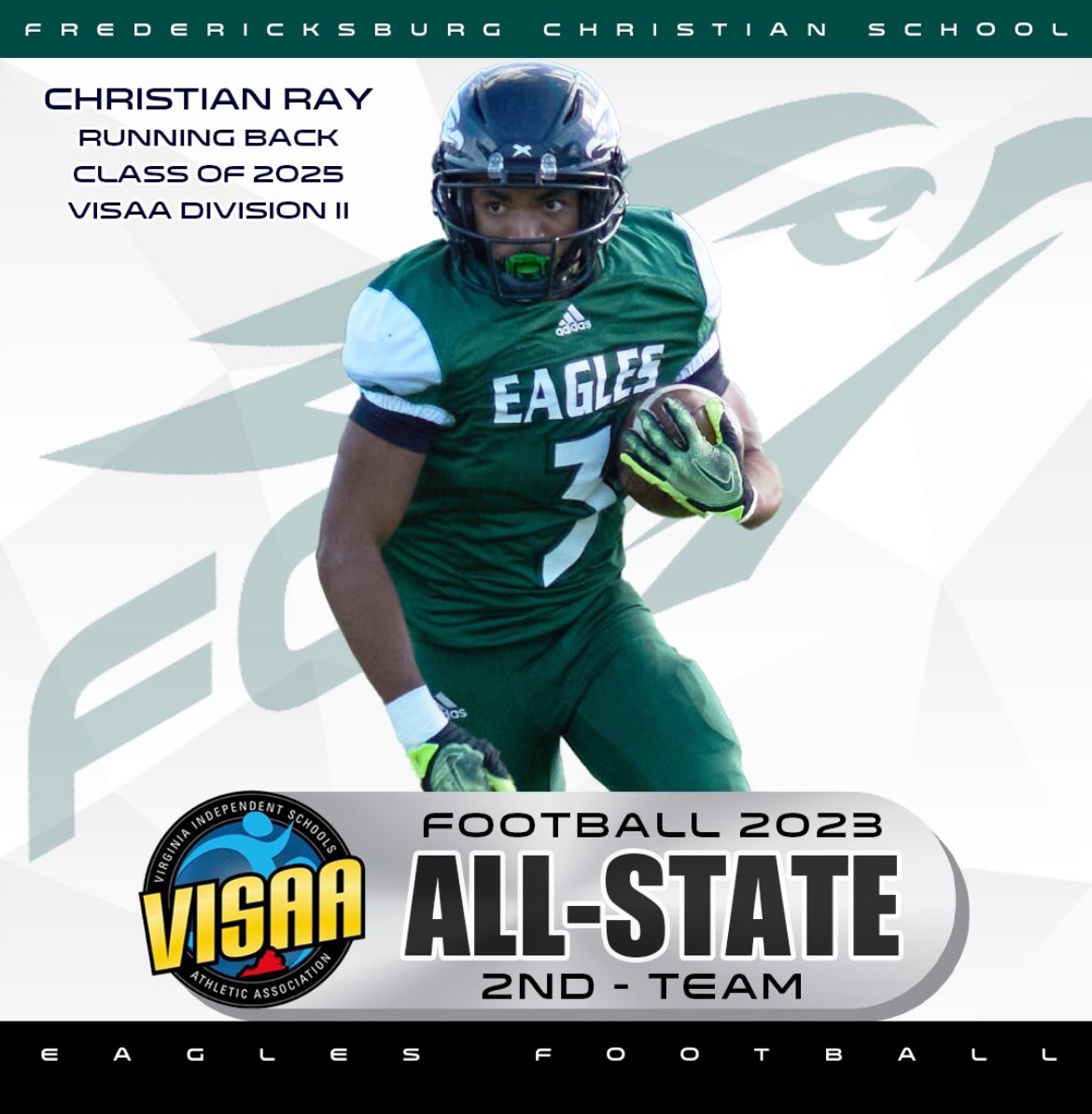 ChristianRay06's tweet image. Blessed to be named 1ST-TEAM ALL STATE DB and 2ND-TEAM ALL STATE RB!!!