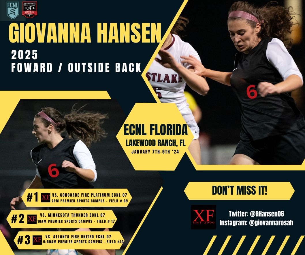 Coming up soon. See you in Florida! 🔥🔥⚽️👈<a href="/katedeines/">Kate Deines Krieger</a> <a href="/CrossfirePrmr/">Crossfire Premier</a> <a href="/mtsigirlssoccer/">Mount Si Girls Soccer</a> <a href="/USYNT/">U.S. Soccer YNT</a> <a href="/LVHoosierGK/">Andre Luciano</a> <a href="/alexmorgan13/">Alex Morgan</a> <a href="/PrepSoccer/">Prep Soccer ⚽️</a> <a href="/TheSoccerWire/">SoccerWire</a> <a href="/totalglobalspts/">Total Global Sports</a>