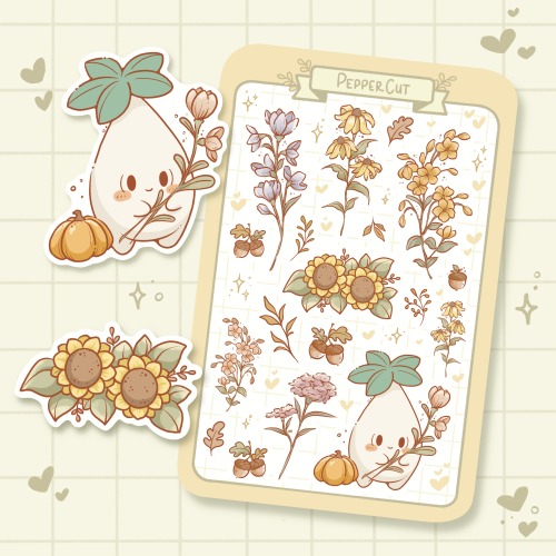 I just received Fall Flower Sticker Sheet | Default Title from zulzaejujin via Throne. Thank you! throne.com/8bitval #Wishlist #Throne