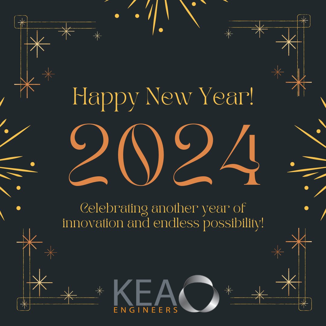 Happy New Year! 🌟🎉KEA offices will be closed on Monday, January 1st. Stay safe and have fun!

#KEAengineers #MEPengineers #NewYear2024