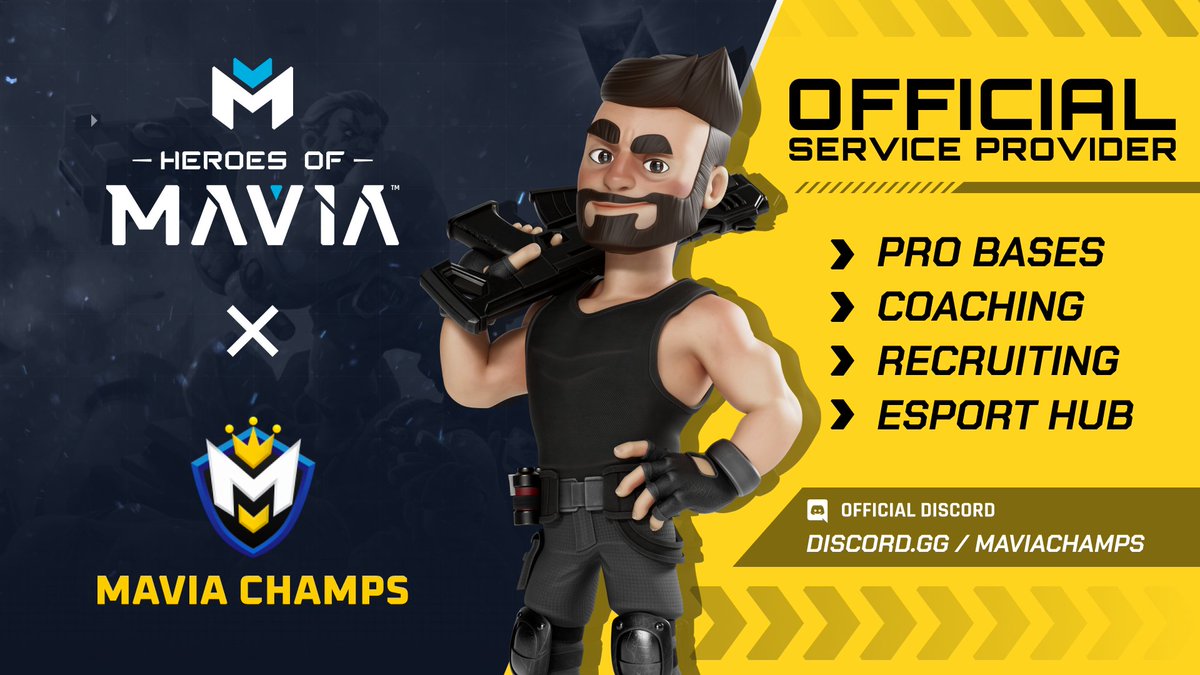 We are thrilled to announce that @MaviaChamps is joining as an official service provider for Heroes of Mavia! 🎉

Mavia Champs will provide valuable resources, including base layouts, pro strategies, and host dynamic tournaments.

This partnership elevates Mavia’s presence in the