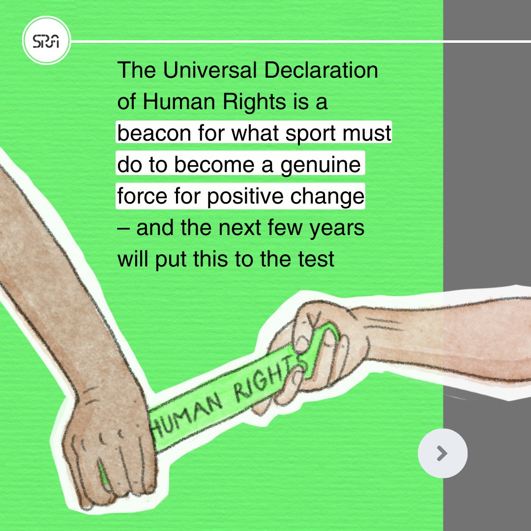 As we close our celebration of the 75th anniversary of the #UDHR, let's look at some of the major human rights challenges surrounding the next few mega-sporting events 🧵⬇️ #HumanRights75