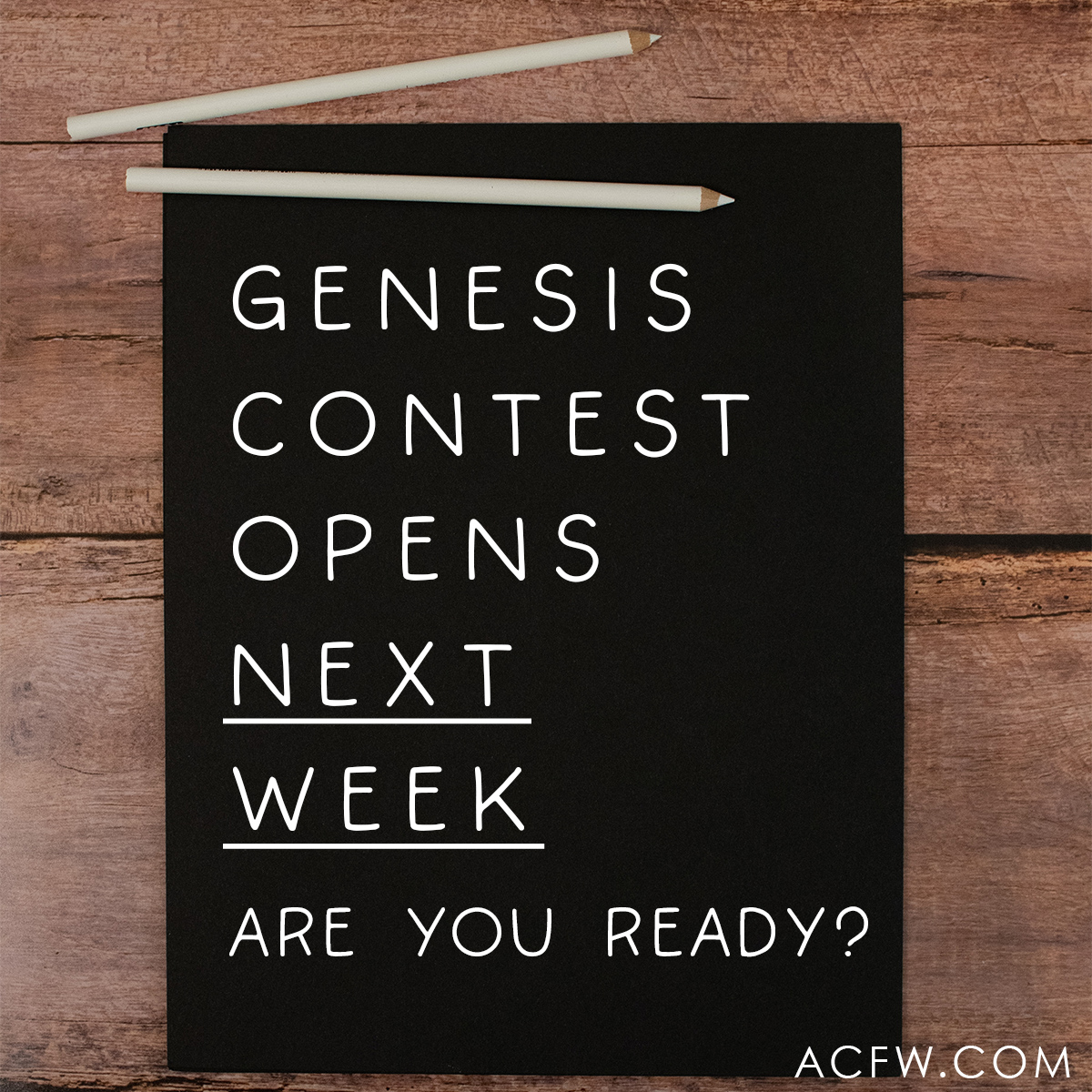 Unpublished in Christian fiction? Enter ACFW’s 2024 Genesis Contest and discover your story’s strengths. acfw.com/genesis