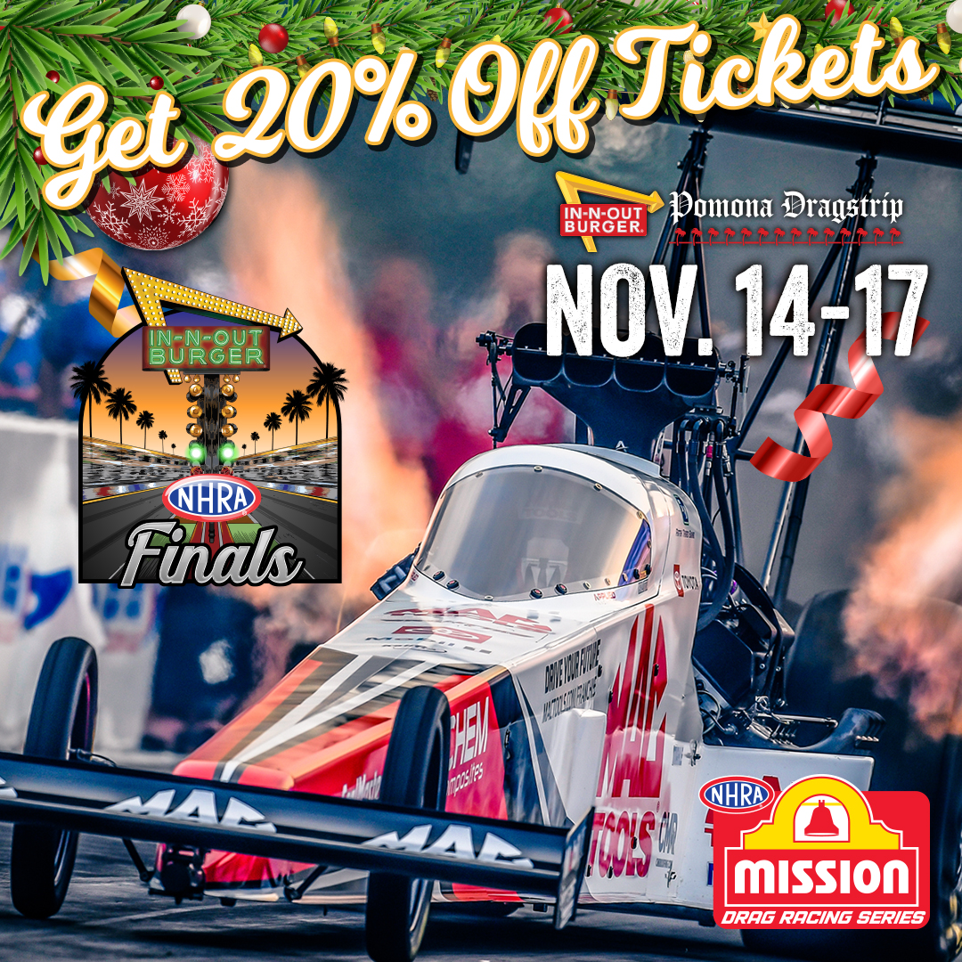 You do not want to miss this action-filled offer! Grab your In-N-Out Burger NHRA Finals tickets at 20% off through 12/24/2023! 
🎟️: bit.ly/nhra_finals_ho…