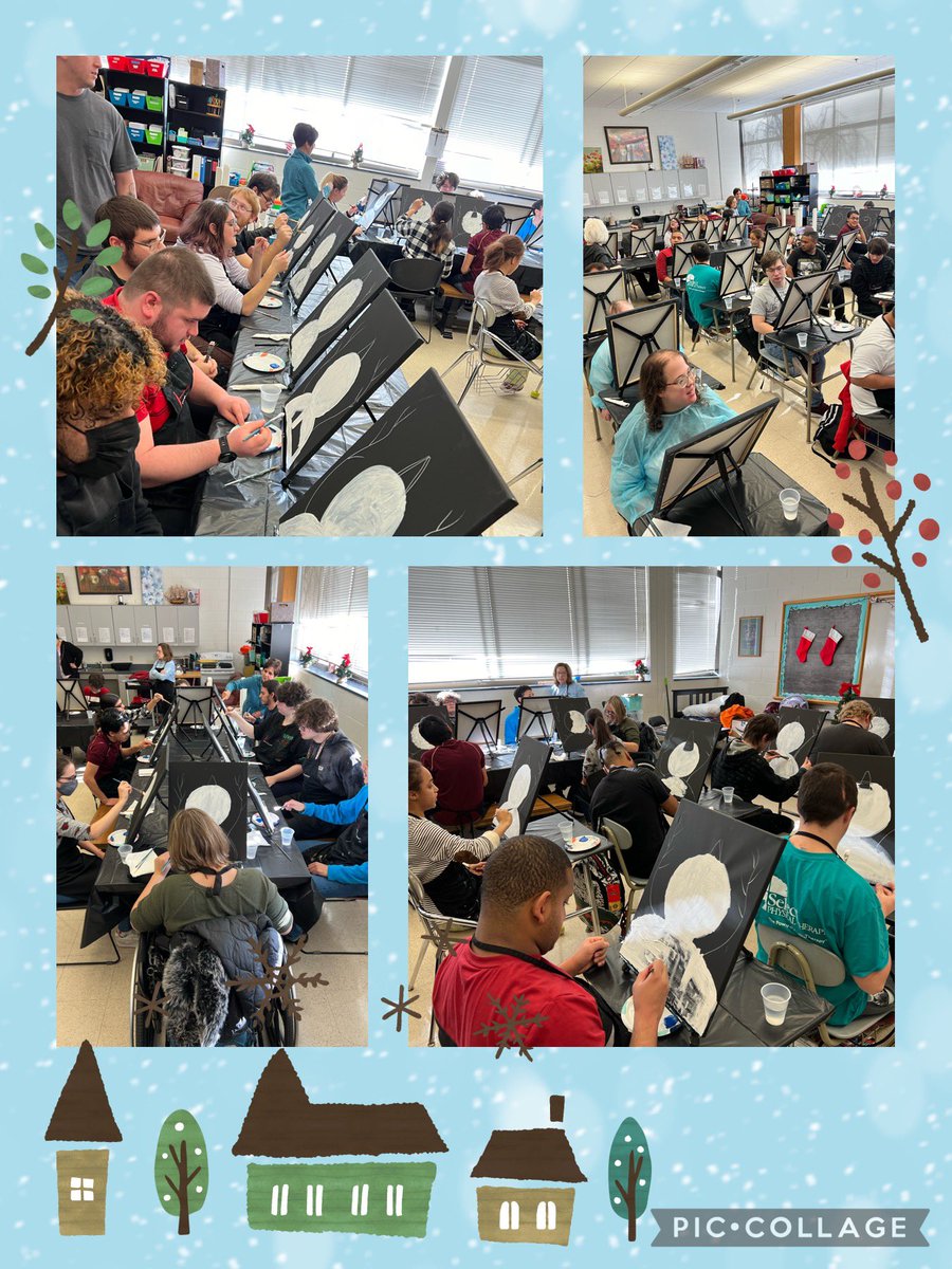 Feeling festive with some snowman painting today!! Everyone worked so hard and did a great job!! #lifeskills #transition