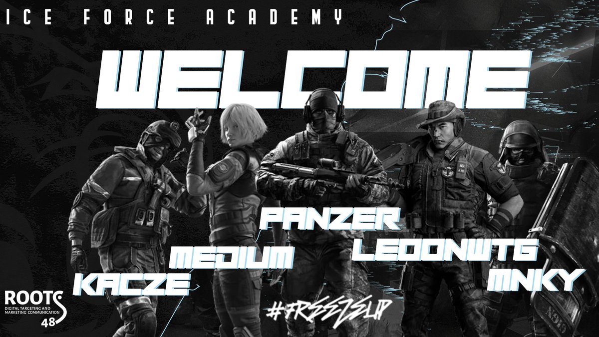 Ice Force eSports (@iceforceesports) on Twitter photo Today we welcome our new R6S Academy team!
<a href="/Kacze_D/">Kaczee</a>
<a href="/medium_R6/">Medium</a>
<a href="/PanzerR6s/">CompleteTank</a>
@Leoonwtg_R6
<a href="/MNKY_R6/">MNKY</a>
Coach: <a href="/Jobu_R6/">Jonas 'Jobu' B.</a>
Look forward to some exciting action in the near future! It's gonna be great 💪
#FreezeUp #R6S Today we welcome our new R6S Academy team!
<a href="/Kacze_D/">Kaczee</a>
<a href="/medium_R6/">Medium</a>
<a href="/PanzerR6s/">CompleteTank</a>
@Leoonwtg_R6
<a href="/MNKY_R6/">MNKY</a>
Coach: <a href="/Jobu_R6/">Jonas 'Jobu' B.</a>
Look forward to some exciting action in the near future! It's gonna be great 💪
#FreezeUp #R6S