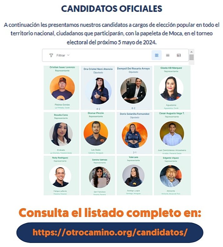 OtrocaminoPma's tweet image. Accede ya al sitio web de Otro Camino para que conozcas quiénes son nuestros candidatos a cargos de elección popular. Enlace ⬇️ otrocamino.org/candidatos/