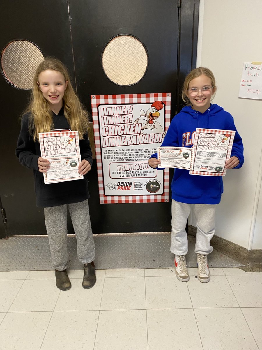 Kate Oldford and Addyson Haines were recognized for their positive contributions to Physical Education. Way to go!! ⁦