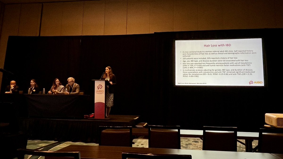 SimonHongMD's tweet photo. Addressing an often confounding question: why am I losing hair on IBD therapy? 😥

Likely to be telogen effluvium, hair loss related to metabolic stress, which usually resolves with time, so if treatment working for IBD try to stick with it! @IBDConference #AIBD2023 https://t.co/deq6VNmuFI