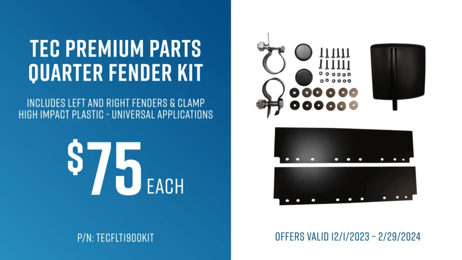 TEC Premium Parts quarter fender kits are now $75 per kit. Check out more of our parts specials on our website now. bit.ly/35Ncwfk