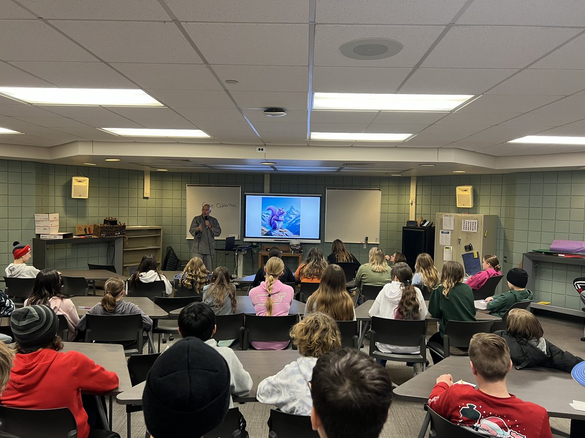 Our Buddhism Speaker shared stories with our 7th graders today! <a href="/RCSHartMS/">RCS Hart MS</a> #LeadWithHart