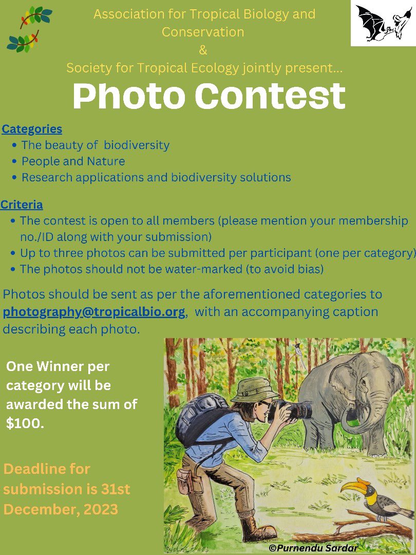 The deadline for the second photo contest by @ATBC is fast approaching. We are looking forward to increased participation from the Africa chapter, so please send those beautiful nature pictures to participate in the competition.