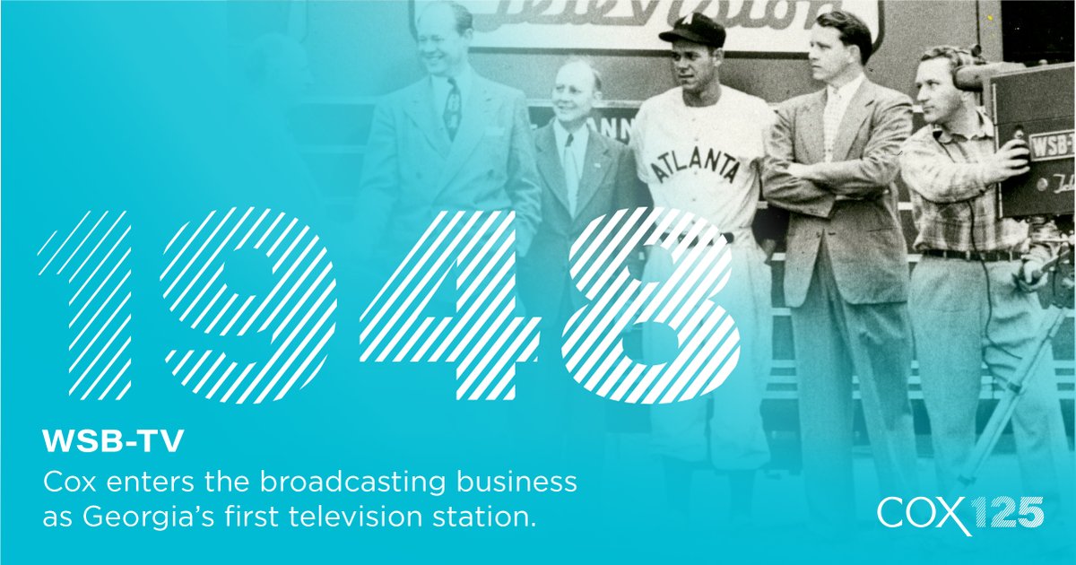 In September 1948, television made its debut in the south via Cox's WSB-TV. Today, we continue to live our values through forward-thinking work in media, communications and more. Learn about what makes Cox's history special here: bit.ly/44O6tCw