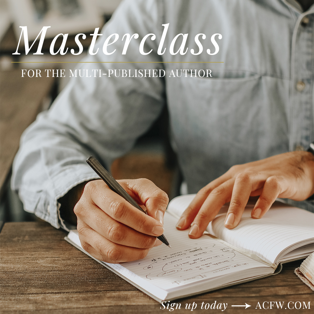 Register for Masterclass today! ➡️Be an ACFW member ➡️Have published 5 novels ➡️Looking to level up your career Learn more here: acfw.com/masterclass-re…