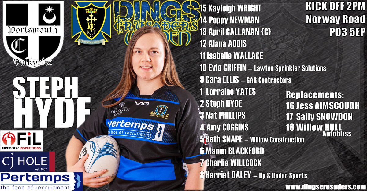 Crusaders are away at @cliftonrugby Knights head to Old Colstonians for their Tribute league return fixture Barton Hill v Warriors - Cancelled The on Sunday, our Women kick off at 2PM in Portsmouth against Portsmouth Valkyries in the league. Up The Dings!!