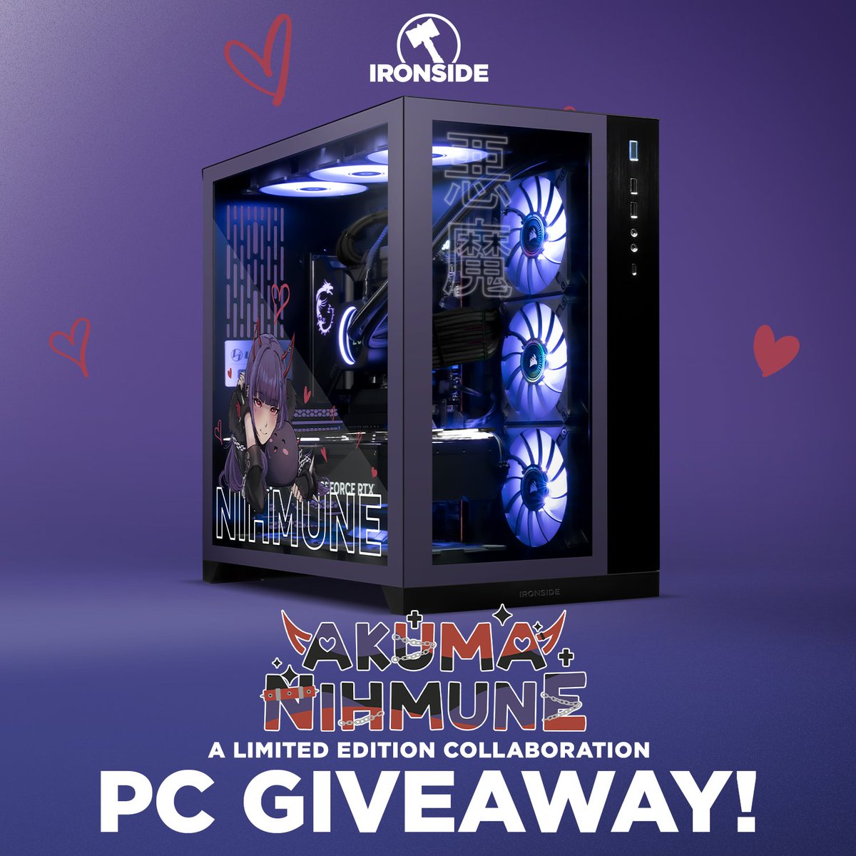 GIVEAWAY TIME!!! 🗣️🗣️🗣️ Thanks to @IronsidePC we're giving away a prebuilt PC! YOU can enter the giveaway by liking and rting the post as well as following me and ironside ^^ Will pick the winner next week! Good luck everyone :D