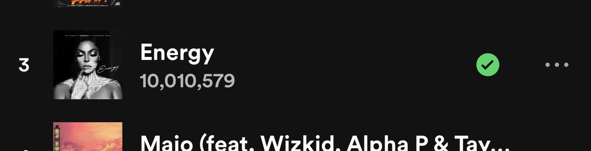 .@DJ_TUNEZ “ENERGY ” (feat. @ashanti X @adekunleGOLD ) Hit 10M streams via @Spotify❤️🦅🔊 Keep Streaming open.spotify.com/track/1xWC2YE7…