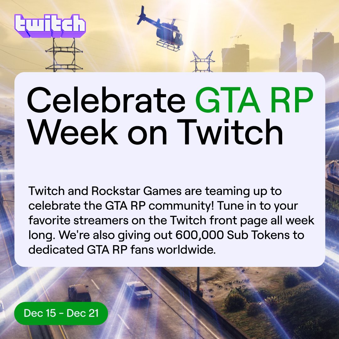 Twitch and Rockstar team up to gift GTA RP viewers 600,000 subs - Dexerto