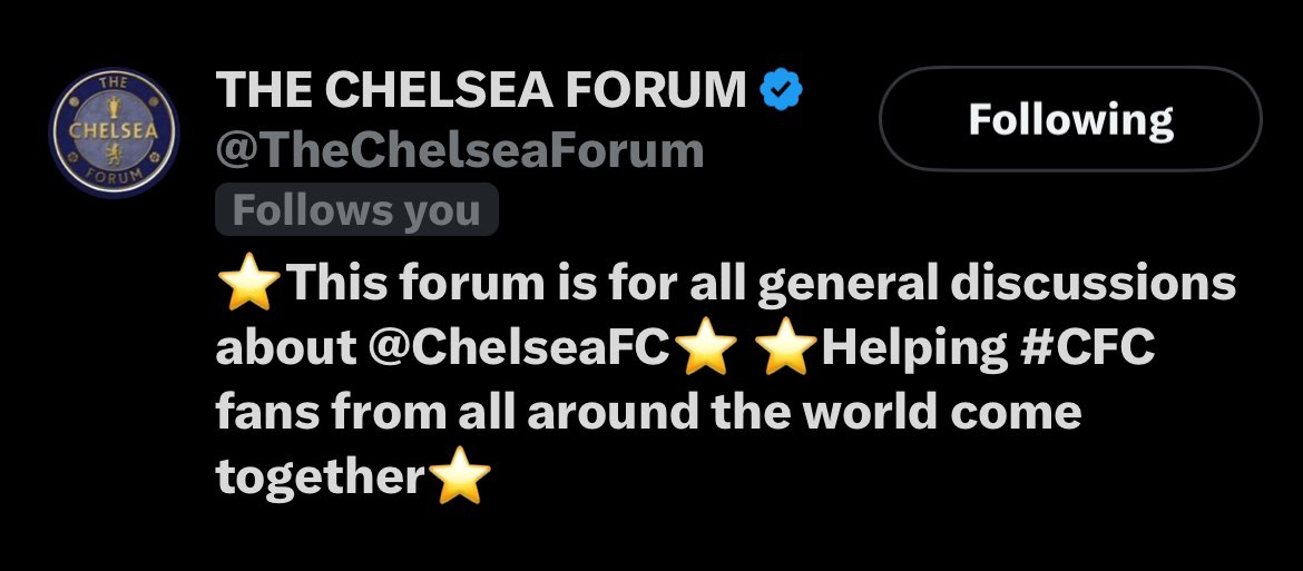 🫡 Big shoutout to @TheChelseaForum for being a true Blue and consistently contributing to the #Chelsea community! 🎉 Your dedication to fostering discussions and uniting CFC fans worldwide is truly commendable. Excited to be part of this incredible journey together! #Chelsea🔵