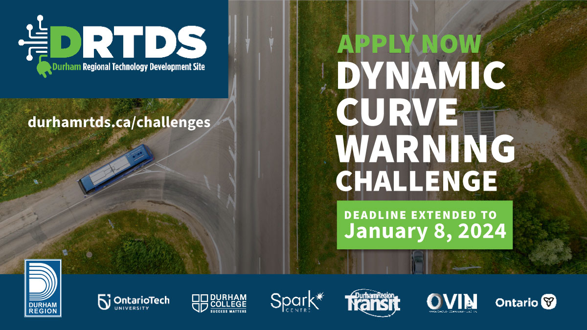 DEADLINE EXTENDED! Do you have #tech that could help increase awareness of risks associated with high-speed county curves &amp; want to pilot your solution at intersections in #DurhamRegion?

Apply now to <a href="/Durham_RTDS/">DurhamRTDS</a>'s "Dynamic Curve Warning" Challenge! 
👉 ow.ly/uGjy50Q9BTf