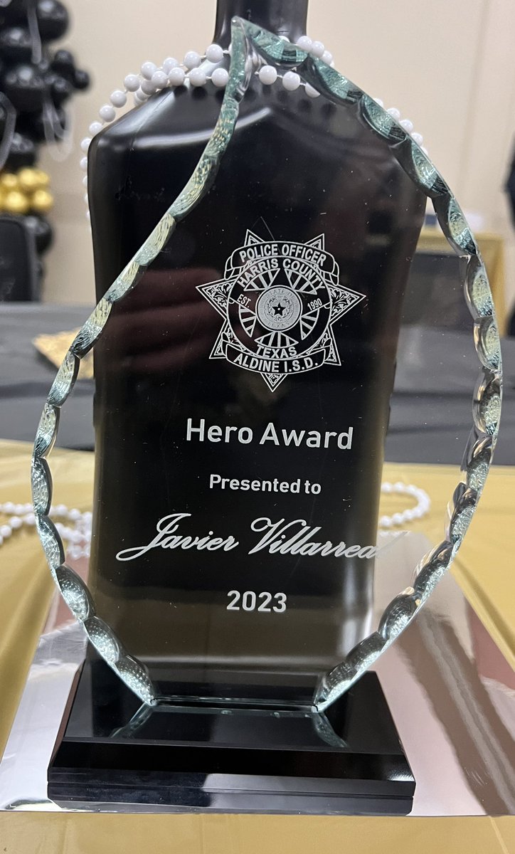 Proud to have been recognized by the Aldine ISD Police Department with the “Hero Award” today. #MyAldine