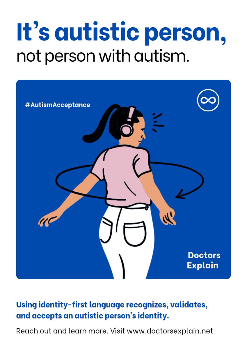 DocsExplainFM's tweet image. Identity-first language, such as &quot;autistic person,&quot; emphasizes and respects the individual&apos;s identity as an integral part of who they are. It can foster a more inclusive and affirming approach to discussing neurodiversity.

#IdentityFirstLanguage #AutisticPride #Neurodiversity