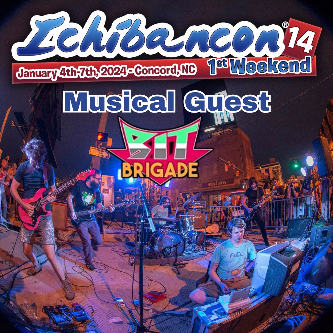 Bit Brigade (@bit_brigade) on Twitter photo Looking forward to Ichibancon!! <a href="/IchiTriBan/">Ichibancon, TriadAnimecon, and Banzaicon</a>
January 4th-7th, 2024 @ Embassy Suites Concord, NC
We're playing on the Saturday the 6th at 9pm. Looking forward to Ichibancon!! <a href="/IchiTriBan/">Ichibancon, TriadAnimecon, and Banzaicon</a>
January 4th-7th, 2024 @ Embassy Suites Concord, NC
We're playing on the Saturday the 6th at 9pm.