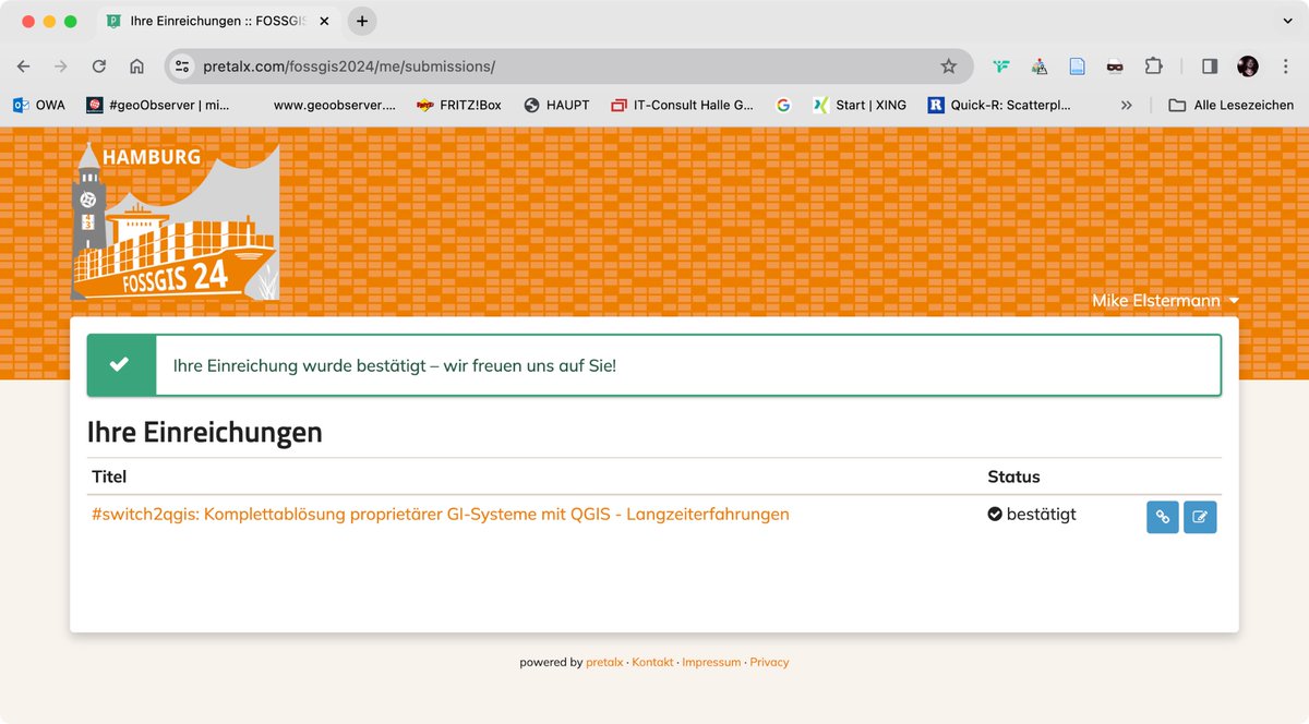 Hamburg, ich komme gern! #fossgis2024 @FOSSGIS_Verein @FOSSGIS_Konf