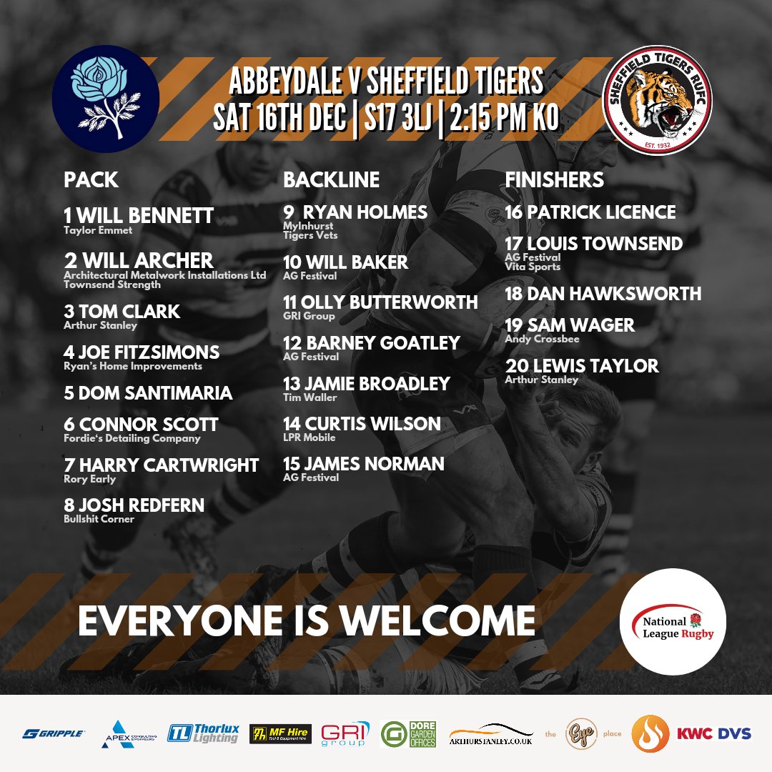 They don't come much bigger than this...

Here is the first team squad heading down the road to Abbeydale! 

Retirement didn't suit him anyway... Townsend is back! 

#Rugby #SheffieldTigers
#Abbeydale #Derby #SteelCityDerby