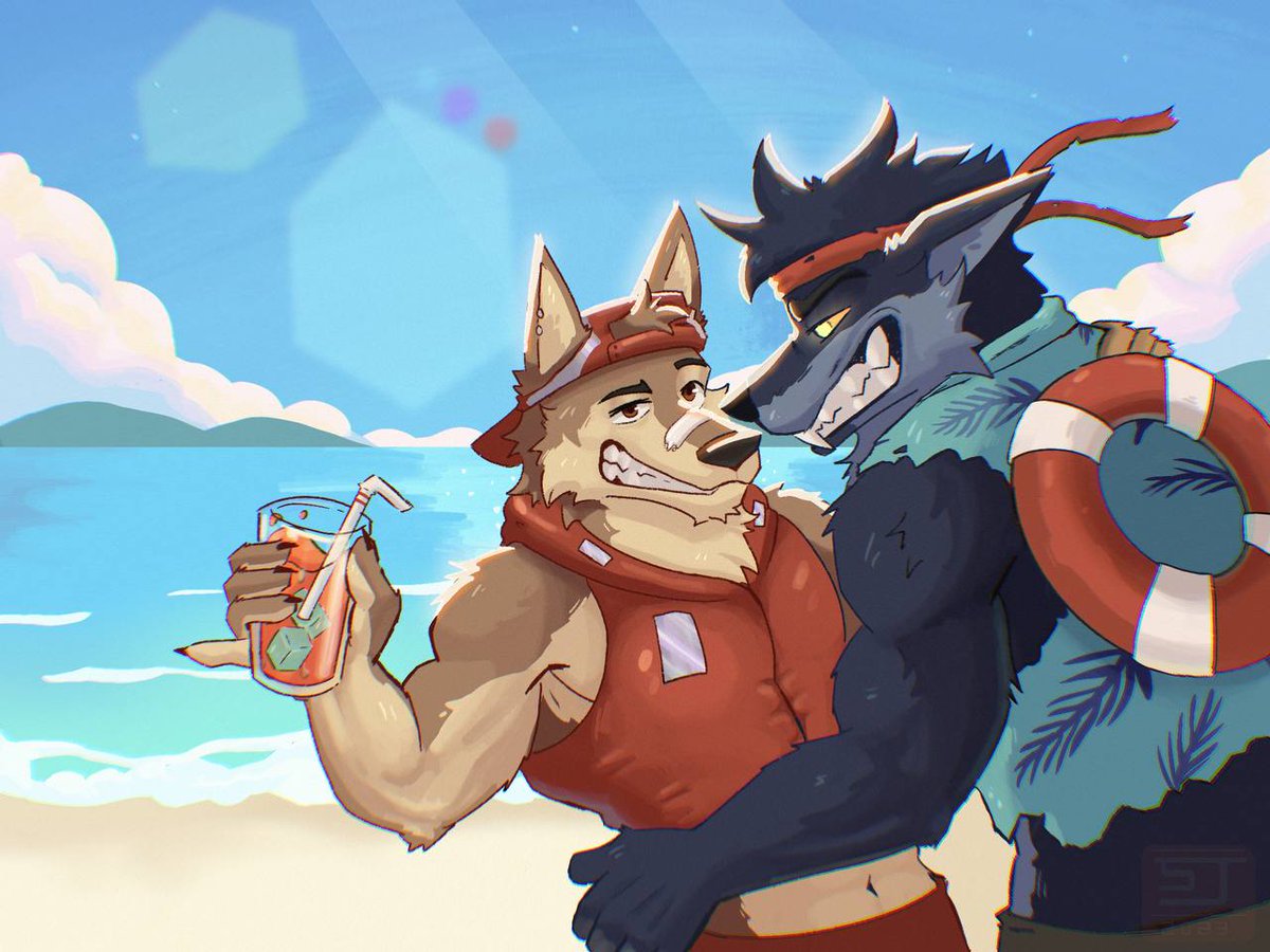 Wendell and Dire on vacation ☀️✨ #Fortnite #furryartwork