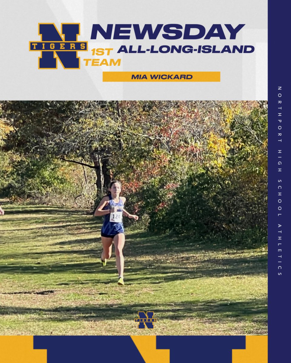 NPTTigerSports's tweet image. Way to go Freshman Mia Wickard on being seleted to the Newsday Girls Cross Country  All-Long Island 1st Team.