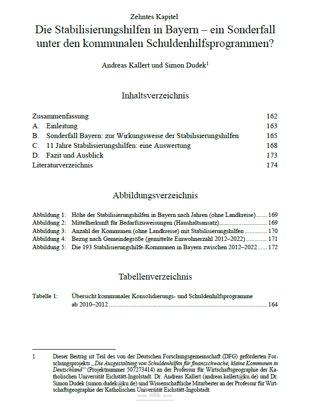 In der aktuellen Ausgabe des Jahrbuchs für öffentliche Finanzen ist ein Beitrag von Andreas Kallert und mir zu den Stabilisierungshilfen. Darin gehen wir auf die Besonderheiten und Defizite der kommunalen Schuldenhilfe in Bayern ein. steiner-verlag.de/Jahrbuch-fuer-…